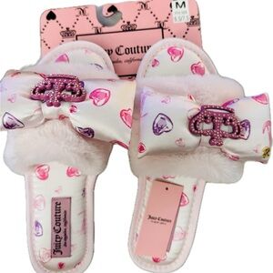 Juicy Couture Gailee 2
Rhinestone Crown Heart Slippers- Blush/Bright Pink